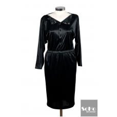 Vestido Negro Satinado Georges Rech